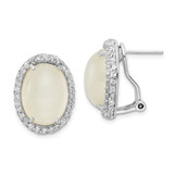 Sterling Silver WP SMO Cubic Zirconia Earrings
