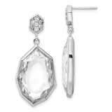 Sterling Silver WP Cubic Zirconia Dangle Earrings