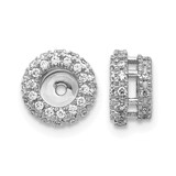 Rhodium-Plated 14K White Gold 0.38ct Lab-Grown Diamond for 4.25 mm Earring Jacket, 8.25 mm Long