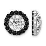 Rhodium-Plated 14K White Gold Black 1.05ct Diamond Circle Earring Jackets, 12 mm