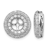 Rhodium-Plated 14K White Gold 0.996ct Diamond Double Circle Earring Jackets, 14 mm