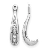 Rhodium-Plated 14K White Gold 0.058ct Lab-Grown Diamond Dangle Earring Jackets, 17 mm