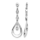 Rhodium-Plated 14K White Gold 0.12ct Lab-Grown Diamond Teardrop Dangle Earring Jackets, 28.9 mm