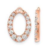 14K Rose Gold 1.339ct Lab-Grown Diamond Oval Earring Jackets, 14.45 mm