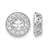 Rhodium-Plated True Origin 14K White Gold 0.96ct Lab-Grown Diamond for 5-5.5 mm Studs Earring Jackets, 12.2 mm Long