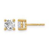 14K Yellow Gold 1.08ct Lab-Grown Diamond Round 4 Prong Heavy Wt. Stud Earrings, 3 mm - EM1006-125-LG