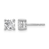 Rhodium-Plated 14K White Gold 1.08ct Lab-Grown Diamond Round 4 Prong Heavy Wt. Stud Earrings, 3 mm - EM1006-125-WLD
