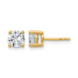 14K Yellow Gold 1.74ct Lab-Grown Diamond Round Four Prong Heavyweight Stud Earrings, 6.4 mm - EM1006-175-LG