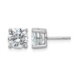 Rhodium-Plated 14K White Gold 3ct Lab-Grown Diamond Round Four Prong Heavyweight Stud Earrings, 7.25 mm - EM1006-300C-WLD