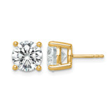 14K Yellow Gold 6ct Lab-Grown Diamond Round Four Prong Heavyweight Stud Earrings, 9.3 mm