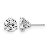 Rhodium-Plated 14K White Gold 5ct Lab-Grown Diamond Round Three Prong Stud Earrings, 8.75 mm - EM1007-500C-WLD