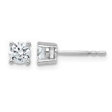Rhodium-Plated True Origin 14K White Gold 0.72ct Lab-Grown Diamond Round Four Prong Heavy Weight Stud Earrings, 5 mm