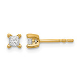 14K Yellow Gold 0.239ct Lab-Grown Diamond Princess Four Prong Stud Earrings, 2.7 mm - EM1018-025-LD