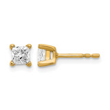 14K Yellow Gold 0.615ct Lab-Grown Diamond Princess Four Prong Stud Earrings, 3.7 mm - EM1018-066-LD