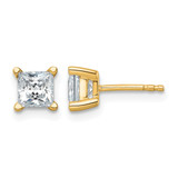 14K Yellow Gold 1.518ct Lab-Grown Diamond Princess Four Prong Stud Earrings, 5 mm - EM1018-150-LG