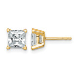 14K Yellow Gold 2.02ct Lab-Grown Diamond Princess Four Prong Stud Earrings, 5.5 mm - EM1018-200-LG