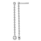 Rhodium-Plated 14K White Gold 0.27ct Lab-Grown Diamond Dangle Earrings, 40.55 mm