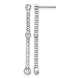 Rhodium-Plated 14K White Gold 1.056ct Lab-Grown Diamond Dangle Earrings, 38 mm