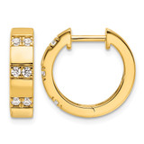 14K Yellow Gold 0.3ct Lab-Grown Diamond Fashion Hinged Hoop Earrings, 16 mm