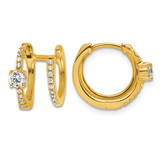 True Origin 14K Yellow Gold 0.628ct Lab-Grown Diamond Hinged Hoop Earrings, 13.7 mm
