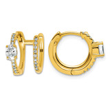 True Origin 14K Yellow Gold 0.634ct Lab-Grown Diamond Hinged Hoop Earrings, 13.2 mm
