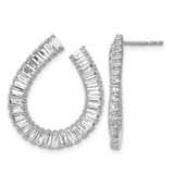 Rhodium-Plated True Origin 14K White Gold 4.09ct Lab-Grown Diamond Post Drop Earrings, 25.4 mm