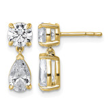 True Origin 14K Yellow Gold 2.846ct Lab-Grown Diamond Post Dangle Earrings, 16.1 mm