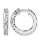 Rhodium-Plated True Origin 14K White Gold 0.52ct Lab-Grown Diamond Twisted Hinged Hoop Earrings, 16.22 mm