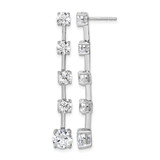 Rhodium-Plated True Origin 14K White Gold 4.96ct Lab-Grown Diamond Round Post Graduated Dangle Earrings, 46.59 mm