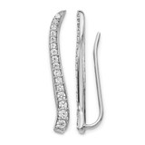 Rhodium-Plated 14K White Gold 0.49ct Lab-Grown Diamond Ear Climbers, 26.1 mm