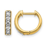 14K Yellow Gold 0.347ct Lab-Grown Diamond Miligrain Hinged Hoop Earrings, 11 mm