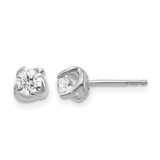 Rhodium-Plated 14K White Gold 0.48ct Lab-Grown Diamond Twisted Setting Stud Stud Earrings, 5.7 mm