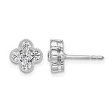 Rhodium-Plated True Origin 14K White Gold 0.73ct Lab-Grown Diamond Bloom Floral Stud Earrings, 8.27 mm