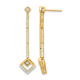 14K Yellow Gold 0.573ct Lab-Grown Diamond Dangle Earrings, 39.15 mm