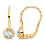 14K Yellow Gold 1ct Lab-Grown Diamond Drop Leverback Earrings, 23 mm