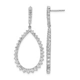 Rhodium-Plated 14K White Gold True Origin 3.11ct Lab-Grown Diamond Post Dangle Earrings