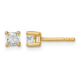 14K Yellow Gold 0.485ct Lab-Grown Diamond Cushion Four Prong Stud Earrings, 3.6 mm - EM8794-050-LG
