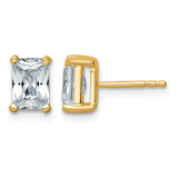 14K Yellow Gold 2.021ct Lab-Grown Diamond Radiant Four Prong Stud Earrings, 7.25 mm - EM8796-200-LG