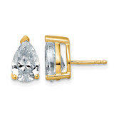 14K Yellow Gold 4ct Lab-Grown Diamond Pear Three Prong Stud Earrings, 10.7 mm - EM8797-400-LG