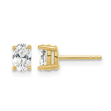14K Yellow Gold 0.64ct Lab-Grown Diamond Oval Four Prong Stud Earrings, 5.3 mm - EM8799-066-LG