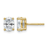 14K Yellow Gold 1.5ct Lab-Grown Diamond Oval Four Prong Stud Earrings, 7.5 mm - EM8799-150C-LD