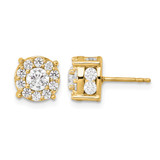 10K Yellow Gold 2.024ct Lab-Grown Diamond Round Fashion Halo Stud Earrings, 8.2 mm