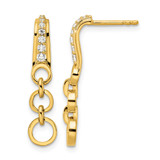 14K Yellow Gold 0.19ct Lab-Grown Diamond Post Dangle Earrings, 25 mm