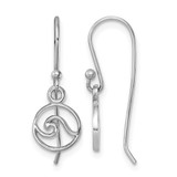 Sterling Silver Rhodium-Plated Polished Wave Dangle French Wire Earrings, 20.5 mm