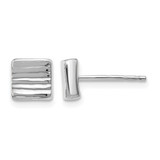 Rhodium-Plated 14K White Gold Hollow Stud Earrings, 7 mm