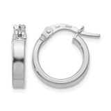 Rhodium-Plated 14K Yellow Gold Hollow with White Rhodium Plating Polished Hoop Earrings, 15 mm