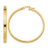 14K Yellow Gold Hollow Polished Hoop Earrings, 40 mm