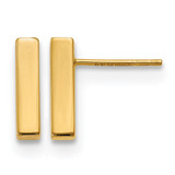 14K Yellow Gold Polished Post Bar Drop Earrings, 12.5 mm