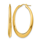 14K Yellow Gold Hollow Polished Hoop Earrings, 54 mm