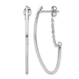 Rhodium-Plated 14K Yellow Gold Hollow with Rhodium Plating Polished Hoop Earrings, 41.5 mm